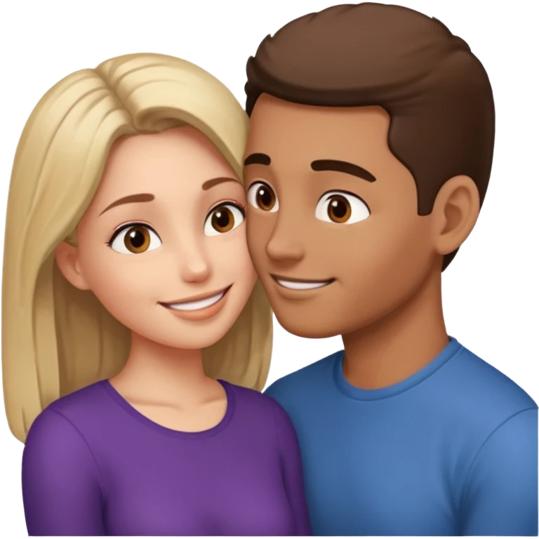 
Man head against woman head looking in their eyes emoji