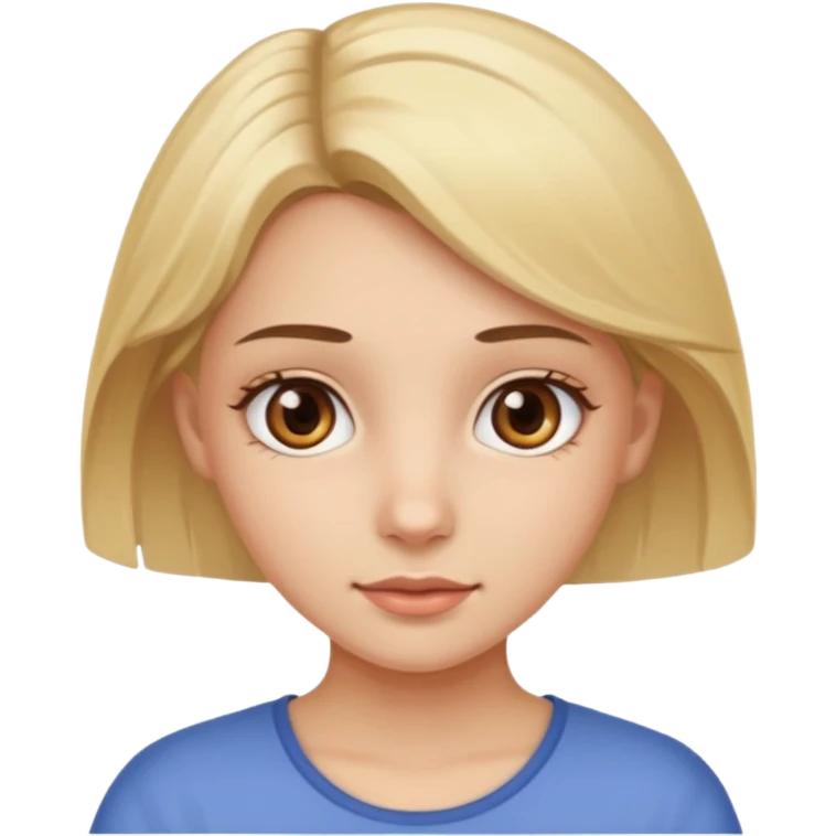 A fair-haired girl with brown eyes emoji