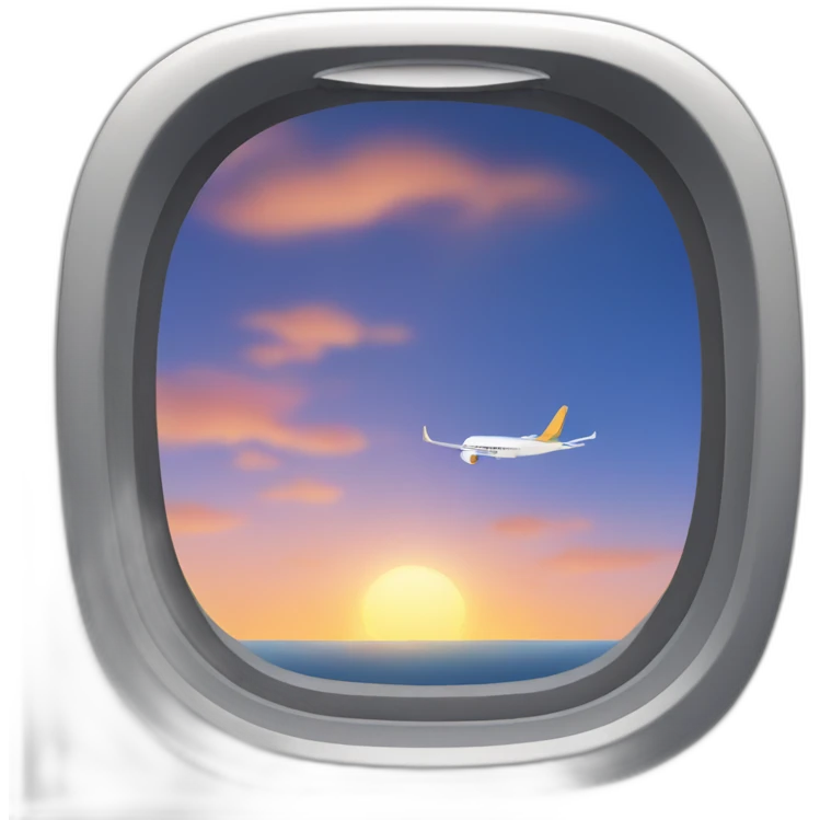 plane window with sunset emoji