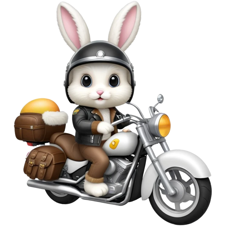 Easter bunny riding a motorcycle emoji