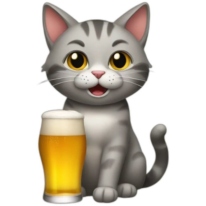 Cat drinking beer emoji