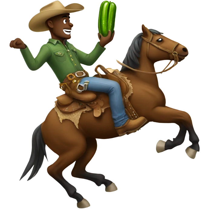 Cowboy riding a pickle  emoji