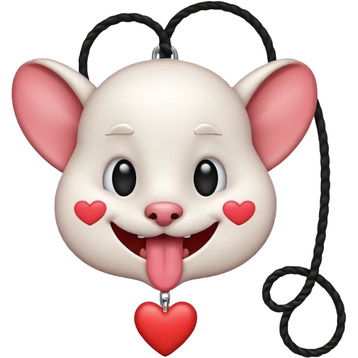 IOS heart eyes face with tongue out on leash emoji