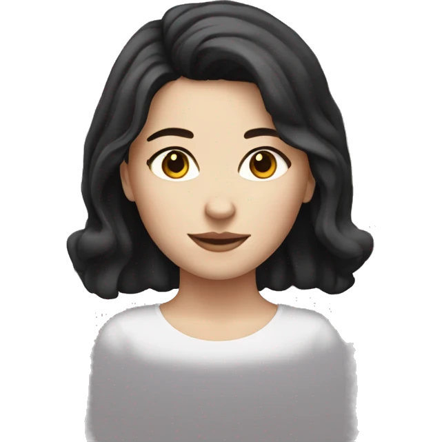 A white girl with dark hair emoji