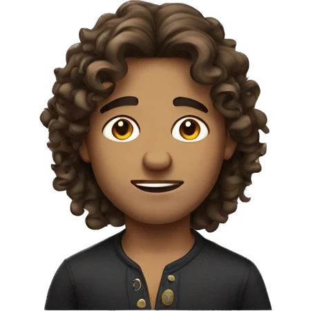 arrogant boy with long curly brown hair emoji