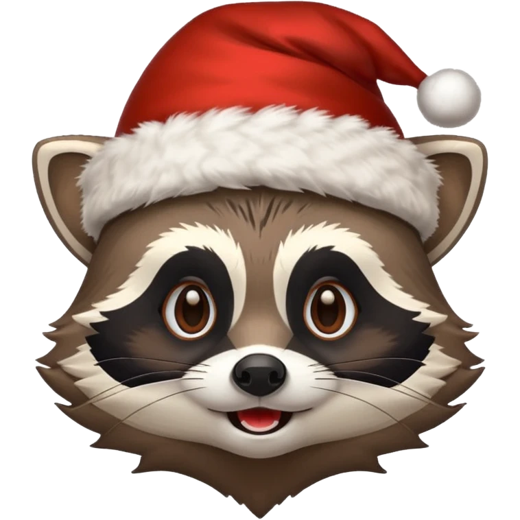 Christmas hat Racoon  emoji