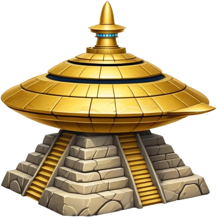 Annunaki ancient gold spaceship ziggurat top emoji