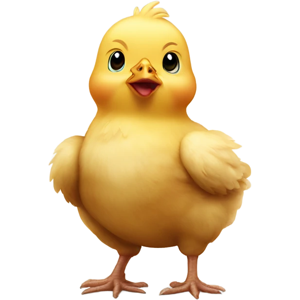 Baby chicken with speech buble that says “tuut tuut” emoji