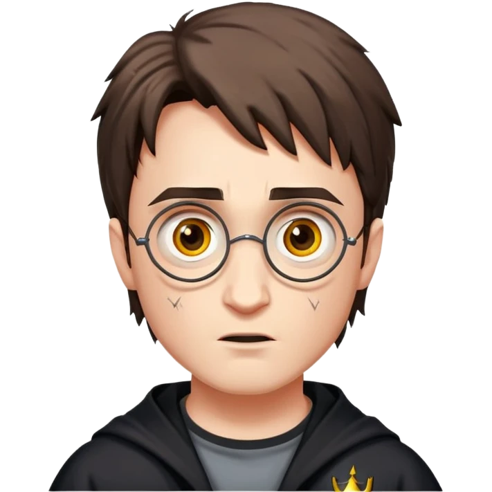 Harry Potter with a lightning scar in the middle of the forehead emoji
