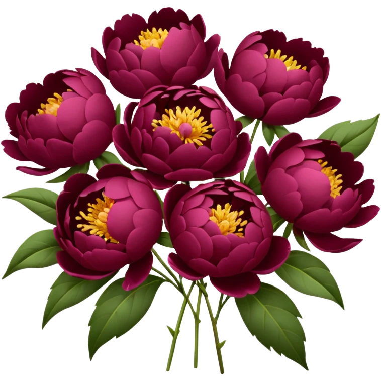 Close Burgundy peonies bouquet  emoji