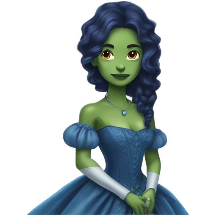 gamora in Victorian dress elegant blue  emoji