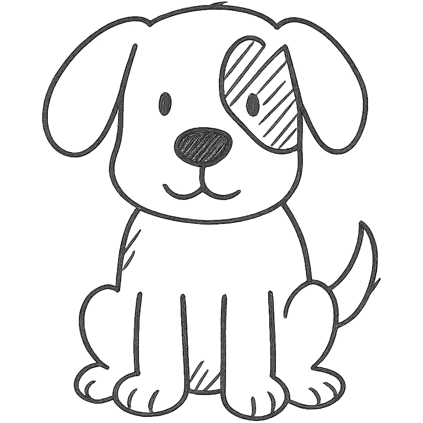 brown and white cartoon dog hand drawn outlined icon emoji