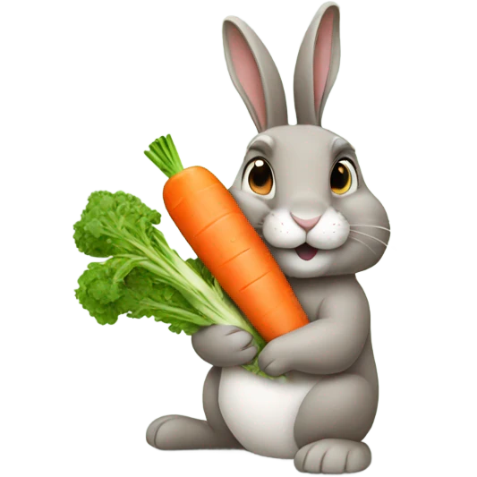 Rabbit eat carrot emoji
