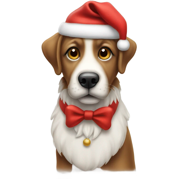 un cane vestito da babbo natale emoji