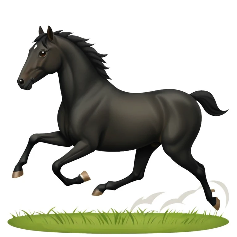 black horse chasing a running man emoji