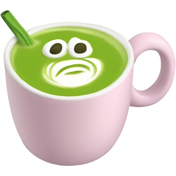 Matcha latte in pastel mug emoji