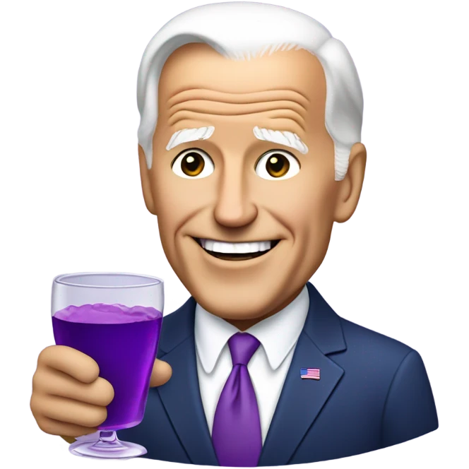 joe biden holding a purple drink in a glass emoji