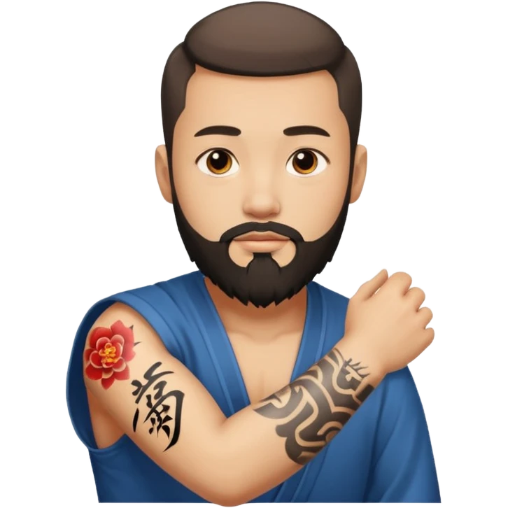 Ingeniero con barba y letra china minipeka  emoji