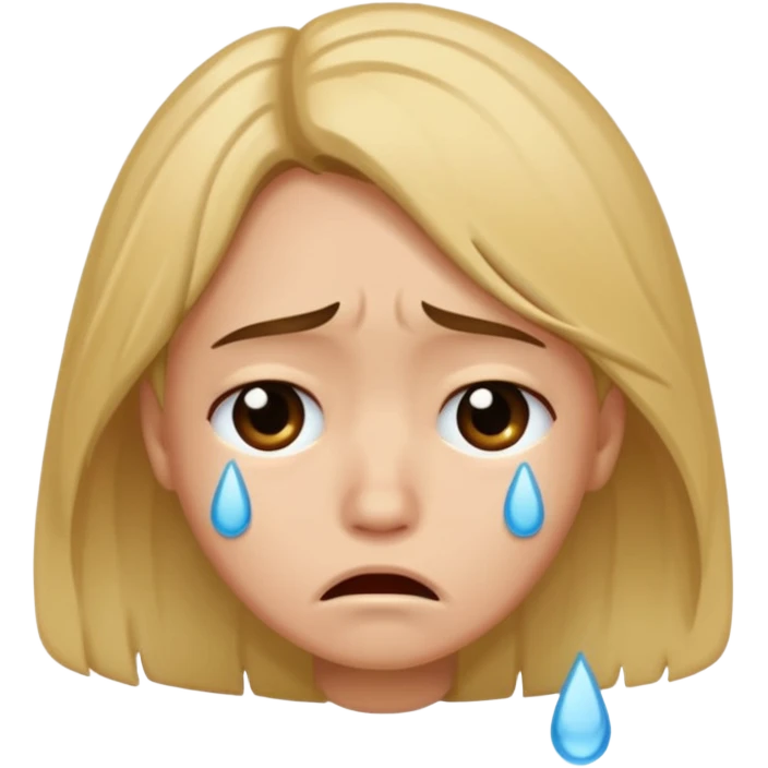 😔 sad emoji with hair 💧 with this emoji emoji