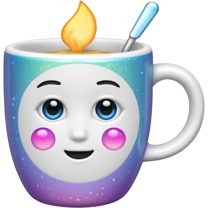 glitter white cup emoji