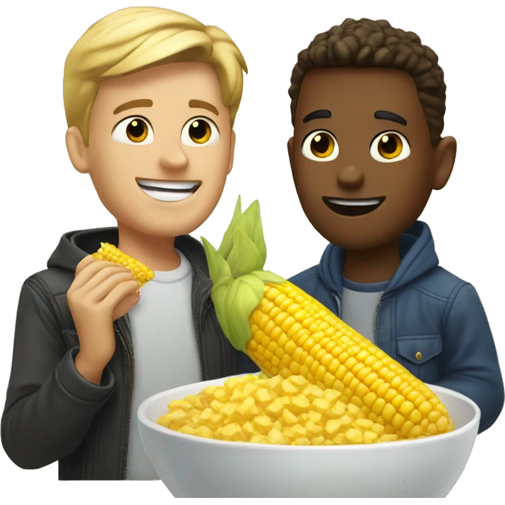 Dave and Bambi eating corn emoji