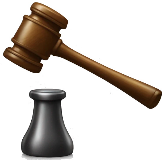 An auctioneer holding a hammer with the statement written below it "Sold to the highest bidder!" emoji