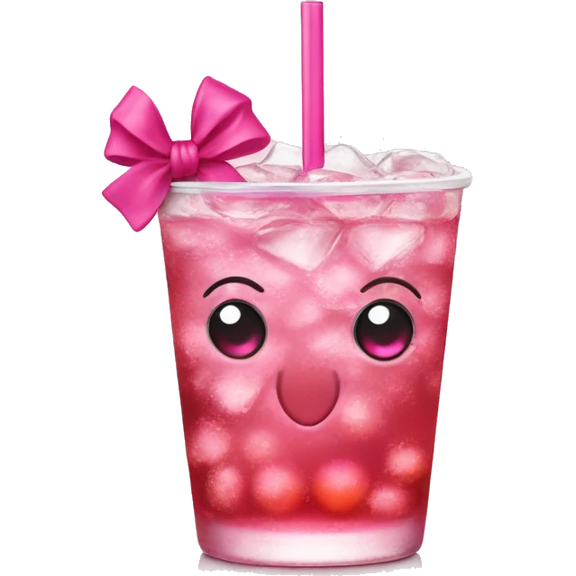 shirley temple drink with pink bow emoji