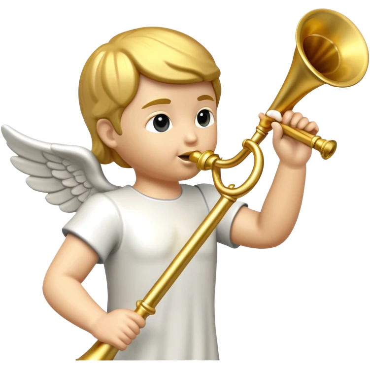 LDS Gold Angel Moroni statue blowing horn emoji