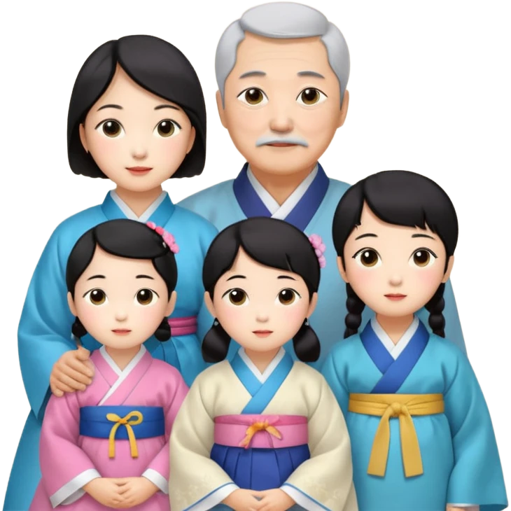 korean mother, korean father, korean grandmother, korean grandfather emoji