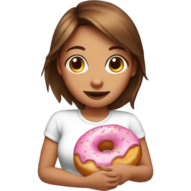 girl with donut emoji