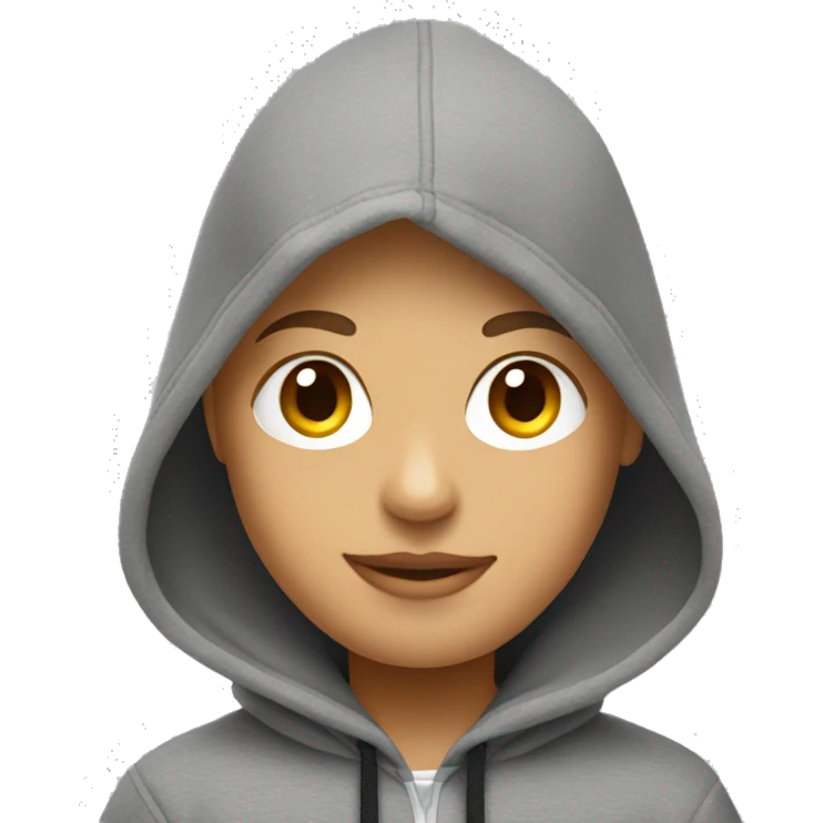 Gray Nike hoodie with a black star  emoji