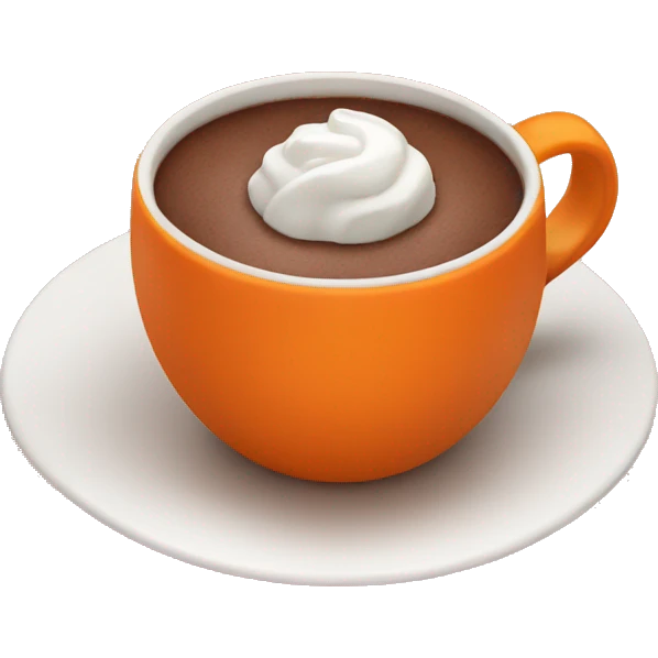 hot chocolate in a orange cup  emoji