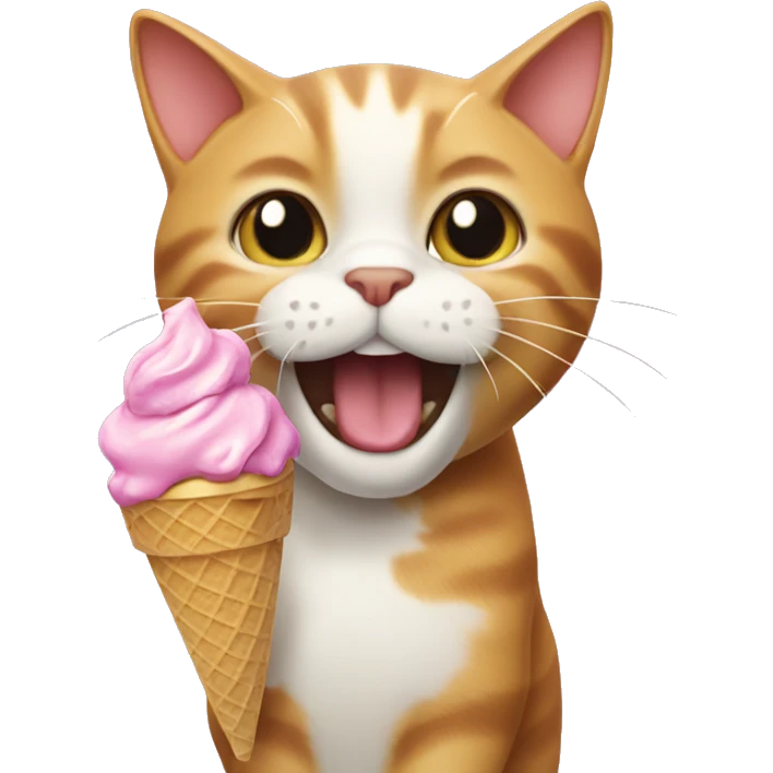 Cat eating ice cream emoji