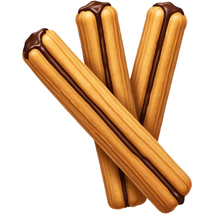 Churro sticks with drizzles of chocolate  emoji