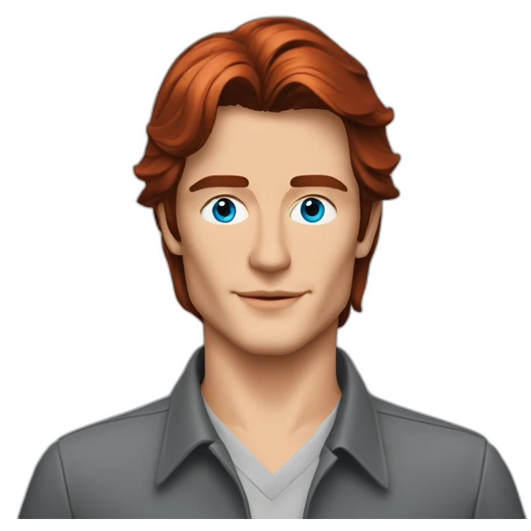 Alain delon young blue eyes red hair software engineer emoji