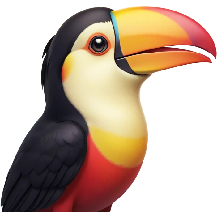 Cinematic Cute Yawning Toucan Portrait Emoji, Head tilted slightly with a dramatic, wide-open yawn, showcasing a colorful, expressive beak and sleepy, half-closed eyes with a relaxed demeanor, Simplified yet irresistibly adorable features, highly detailed, glowing with a soft, cozy tropical glow, high shine, relaxed yet expressive, stylized with a dash of whimsical charm, soft glowing outline, capturing the essence of a drowsy yet affectionate toucan that appears ready to stretch out for a nap! emoji