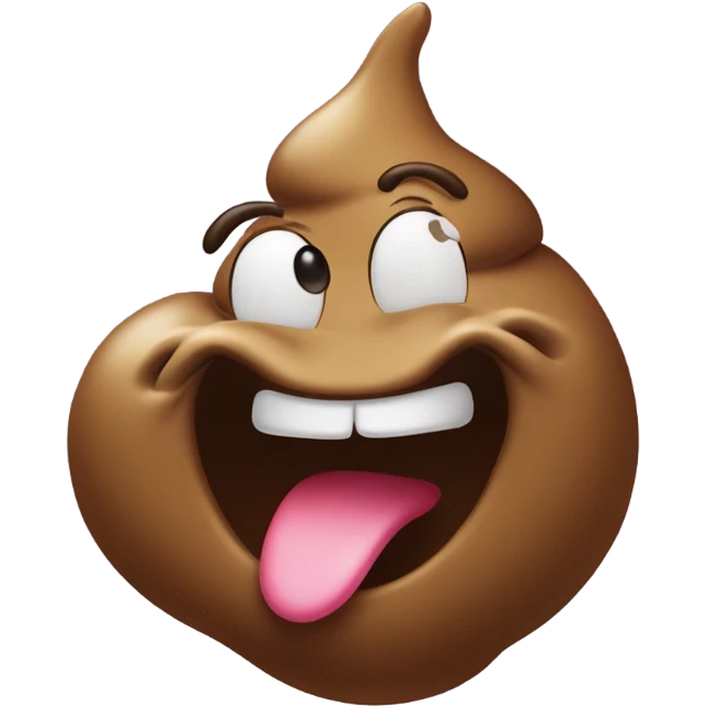 A poop blowing a kiss emoji