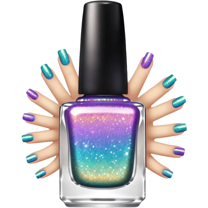  glitter nail polish emoji