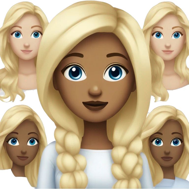 Blonde girl with blue eyes spa day emoji