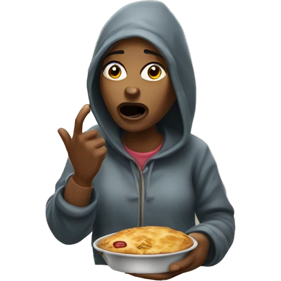homeless woman asking for food emoji