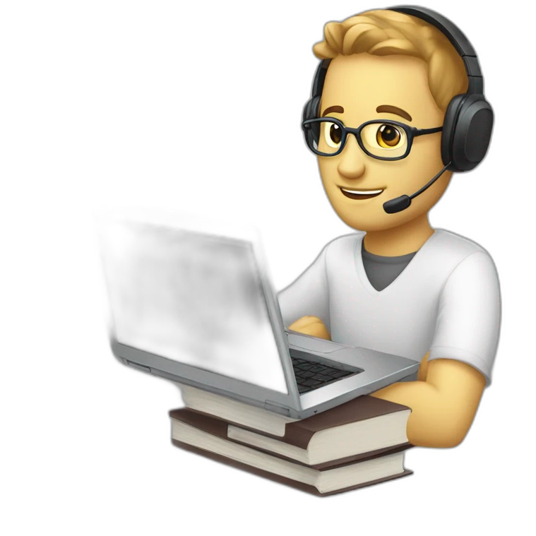 programmer-books-headset-laptop emoji