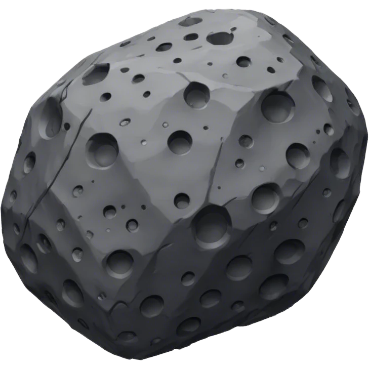 Cinematic black Realistic Asteroid emoji