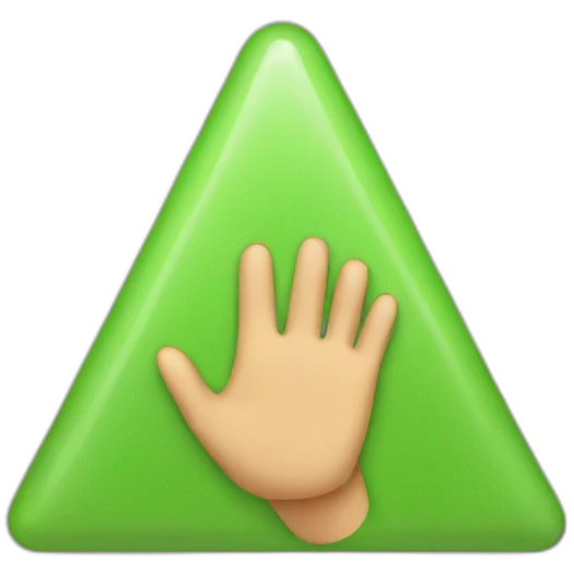 triangle with fingers emoji