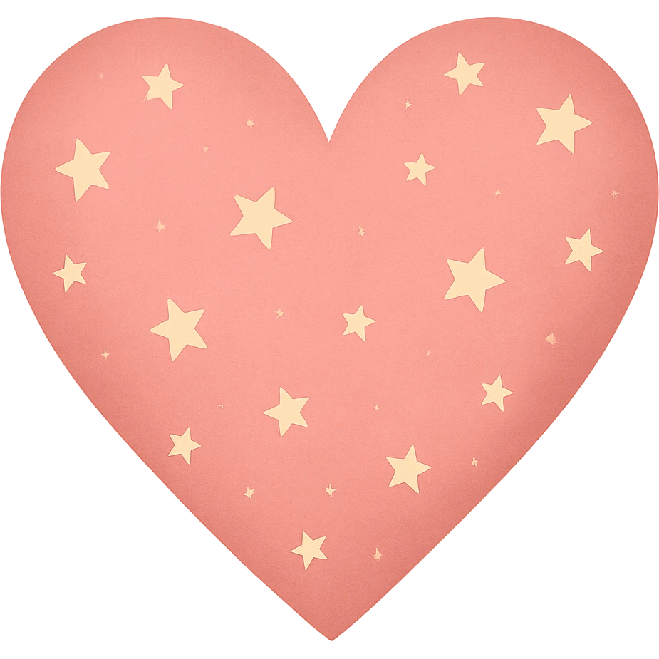 heart with a subtle star pattern, digital illustration style, no background emoji