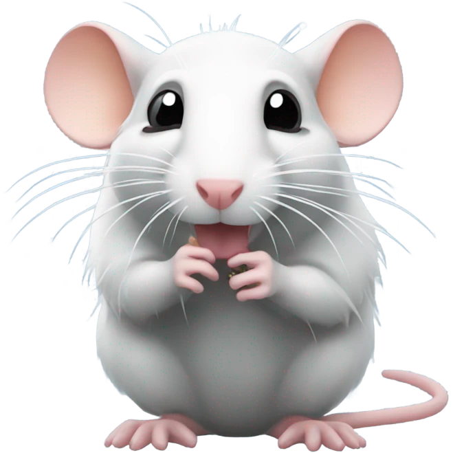 Rat smelling snow emoji