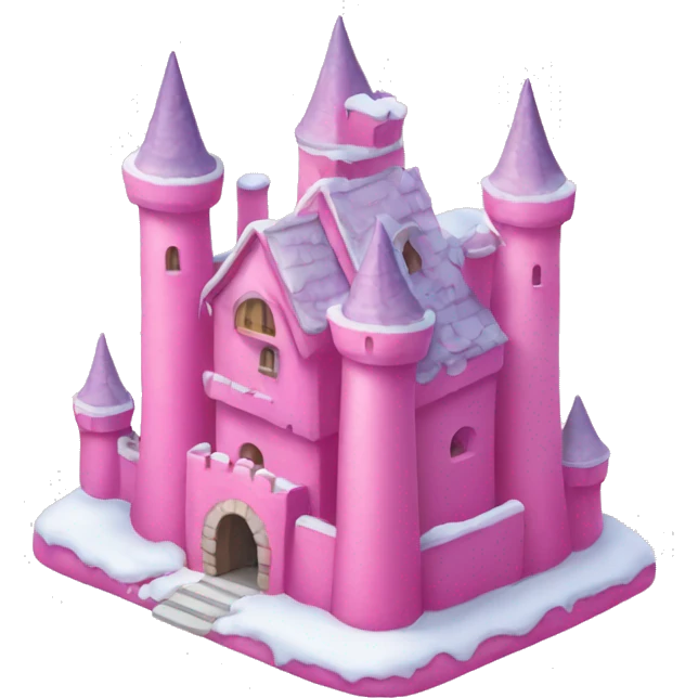  Pink snow castle emoji