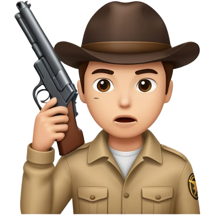 Gun on mouth emoji