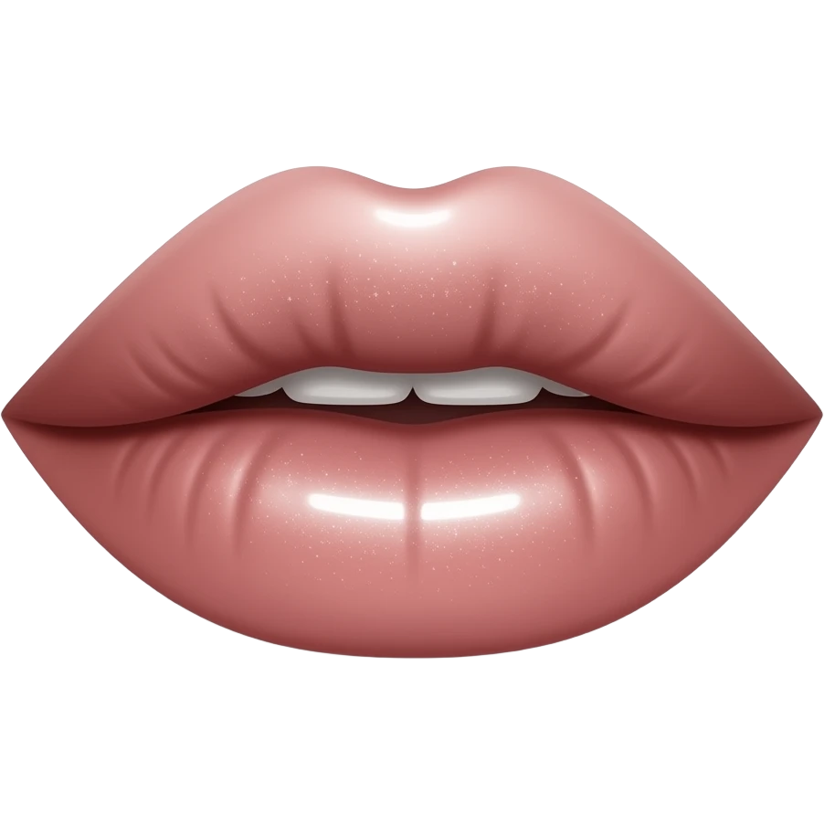 Lip Outline + Shine  Design: Neutral-toned lips (not overly cartoonish) with a single gloss highlight sparkle on the upper lip Meaning: Lip filler, hydration, glossed results Vibe: Subtle, not tacky—very “natural enhancement” emoji