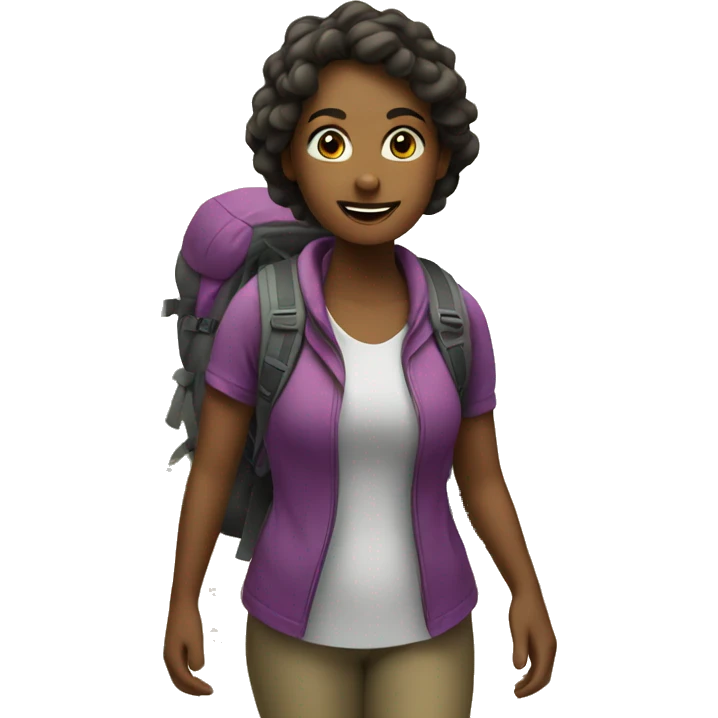 girl hiking emoji