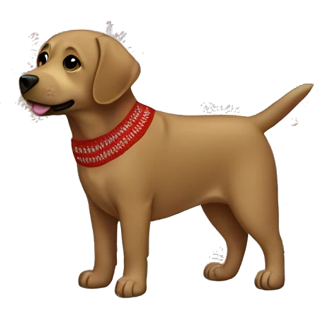 Brown Labrador wearing Christmas sweater emoji